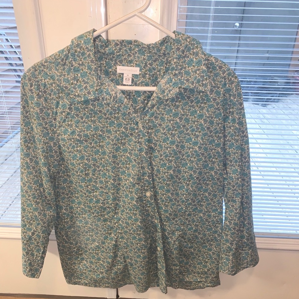 Charter Club Button Down Blouse 👚